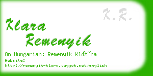 klara remenyik business card